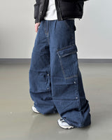 Karzen rivet cargo wide denim