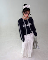 Lace Choker Muffler Set Cropped Sweatshirt