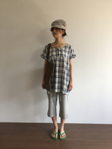 Dottie check short-sleeve blouse (3color)