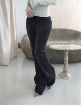 dark black washing pintuck bootcut denim pt