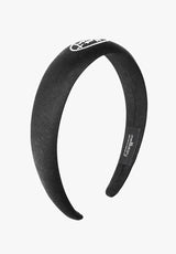 EMBROIDERY LETTERING HAIR BAND (BLACK)