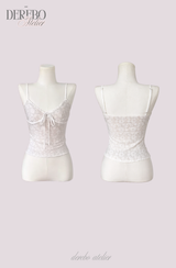 White Daisy flare cardigan two-piece(SET)