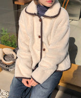 Bigget Collar Wool Mustang Fur Jacket