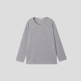 [HFORUS MADE]Forus Knitted pleats U - kneck long sleeves
