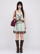 ISABEL LACE CHIFFON MINI DRESS