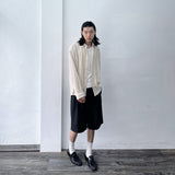 Deep Pleat Wide Shorts