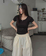 [1+1] Everyday U neck loose fit short sleeve T-shirt