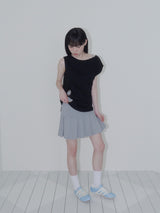 EYELET LOOSE SLEEVELESS (BLACK)