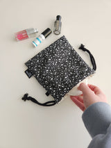 terazzo flat string pouch bag - black M