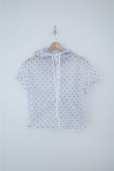 star mesh hood zip-up