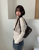 Buckle Leather Eyelet Daily Shoulder Bag
