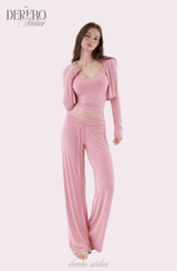 Roena pad sleeveless flare training set-up( cardigan)