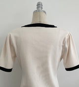 Eloa Square Color Matching Button Cardigan