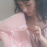 Fur RIbbon notebook pouch_pink