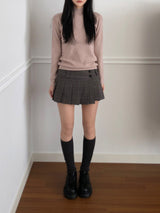 Checkered Micro Pleats Mini Skirt (2 colors)