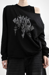 タトゥーオーバー長袖Tシャツ