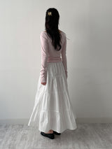 Aco Tiered Flare Long Skirt
