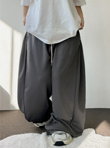 2SIZE🩶 SOFTY SIDE PINTUCK WIDE LONG PANTS 🩶🧇🖤🤍5COLOR