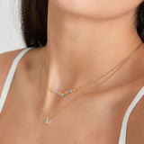 Lombik Turquoise Link 925 Silver Necklace N033-03G