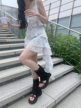 Memory Dot Ruffle Nashi One Piece (White)