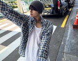 two-pocket checkered tartan shirt