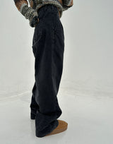 (UNISEX/ S-3XL) BALLOON DARK BLUE WIDE HAREM UNISEX PANTS