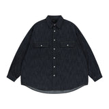 Washed over denim shirt (deep blue)