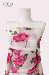 Pink rose off-shoulder long-sleeve top