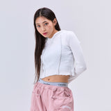 Logo Crop Hoodie White