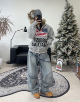 Ika Flag Fur Hood Zip Up