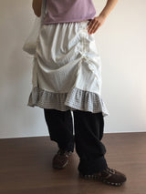 Le Shirring Curtain Midi Skirt (2color)