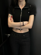 Chic stud half zip up(4color)