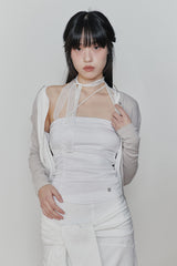 ANGEL SHIRRING TOP white