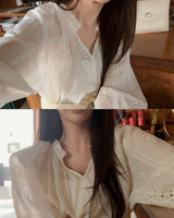 Chani punched lace blouse
