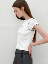 (T-7040)LAYLA PICOT STITCH SLEEVELESS