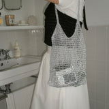 silver knit bag (long)
