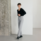 Warm grey semi wide jeans - SW004