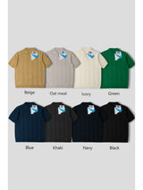 LMNピュアケーブルボタンカラーショートスリーブニットウェア (8 colors)