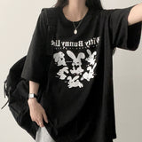 Runan バニーラビット ボックスフィット 半袖Tシャツ