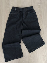 26SS★ [MADE/Non-Fade] フロント2ボタンステッチワイド生デニムパンツ