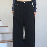 Bino back button Wide cotton pants