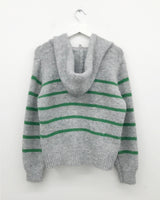 Saint Stripe Knit Hooded Zip-Up (2Colors)
