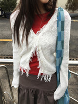 Paper Frill Cardigan (3color)
