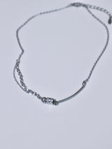 Surgical steel layered chain pendant necklace