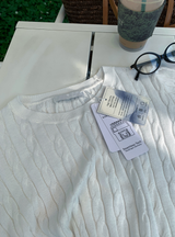 Slow Cable Round Short Sleeve Knit / 10 colors