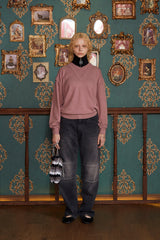 LAYERED V NECK KNIT / INDI PINK