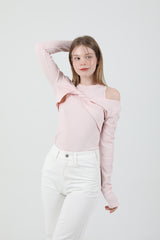 Layered Twist T-shirt Sleeveless Set Pink