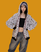 midnight boxy hood zip-up