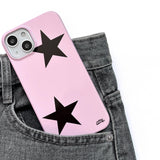 [made] mods black star phone case (glossy hard)