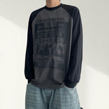 カット カラーブロック ラグラン ロングスリーブ Tシャツ (3 colors)